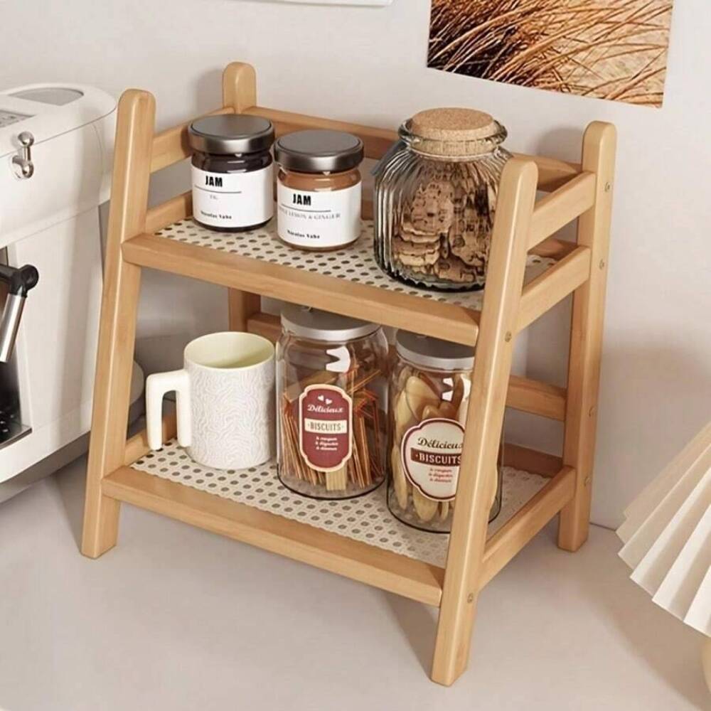 Coffee Equipment Rack - Estante de almacenamiento de bambú de